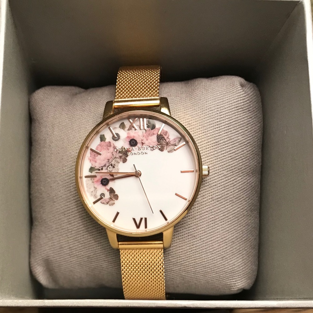 Signature Florals Mesh Bracelet Watch, 38mm
